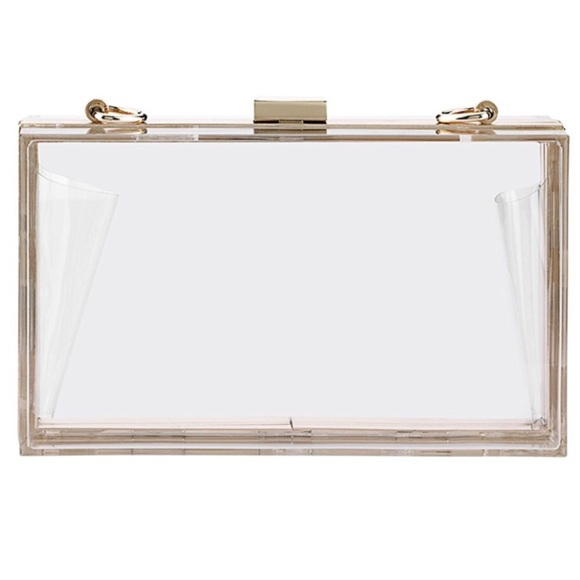 Clear acrylic box clutch with chain - Picture 3 of 6
